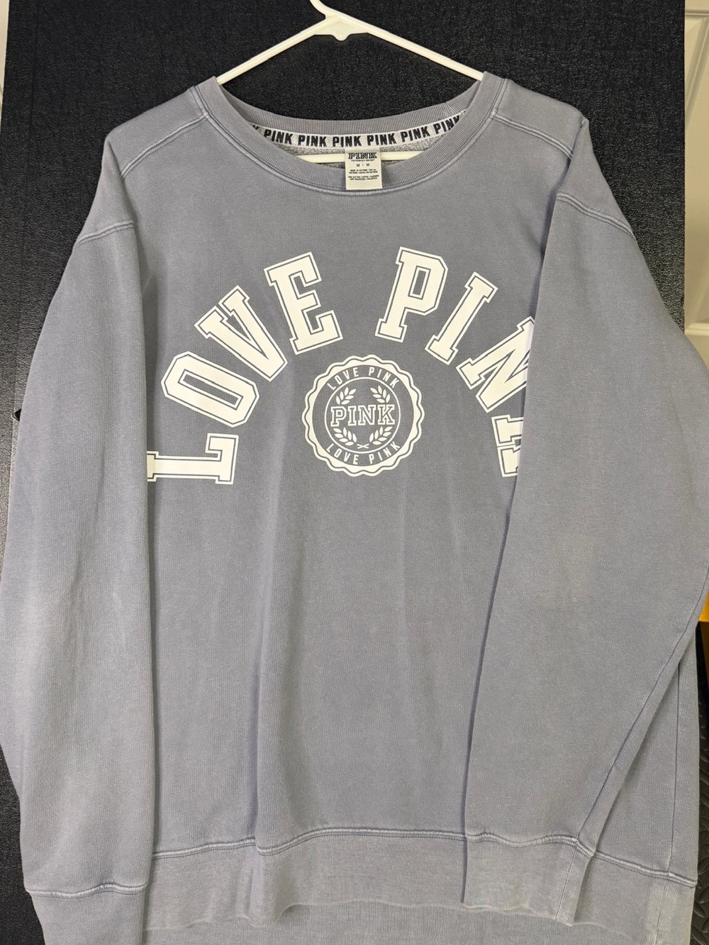 NWOT Victoria's Secret PINK Blue/Gray Crewneck Sweatshirt